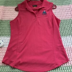 Greg Norman Play Dry Polo Shirt Pink Sleeveless Golf Medium/Large Sugarloaf Golf